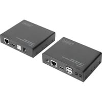 Digitus 4K HDBaseT 2.0 HDMI KVM Extender Set, HDMI Verlängerung schwarz, 100 m