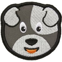 Affenzahn Klett-Badge Hund, Patch grau