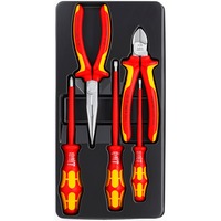 KNIPEX VDE-Werkzeugsatz 002013, Werkzeug-Set rot/gelb, Zangen und Wera Schraubendreher