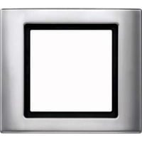 Merten Rahmen einfach Aluminium Typ 400160, Kunststoff, lackiert, glänzend, Schutzart IP44 aluminium, Retail