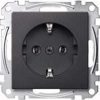 Merten Schutzkontakt-Steckdose mit Steckklemme, Unterputz, 16 Ampere, 250 Volt, System M anthrazit, Retail