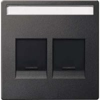 Merten Zentralplatte für Modular Jack mit Schreibfeld anthrazit, Retail