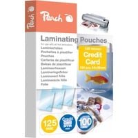 Peach Laminierfolie 54x86mm Kreditkarte 125mic PP525-07, Folien glänzend, 100 Stück, 54x86 mm