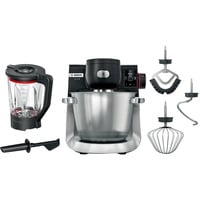 Bosch Home MUMS6ZS17 Küchenmaschine schwarz/edelstahl, 1.600 Watt, Serie 6, integrierte Waage, Timer