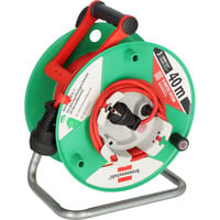 Brennenstuhl Garant G Bretec IP44 Gartenkabeltrommel Kabeltrommel für Rasenmäher mit 38+2m Kabel in rot Spezialkunststoff