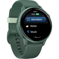 Garmin vívoactive 6, Smartwatch jaspisgrün/jaspisgrün metallic, 42 mm, Silikon-Armband