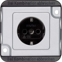 Merten Schutzkontakt-Steckdose Schuko Standard mit erhöhtem Berührungsschutz, 16 Ampere, 250 Volt aluminium, Retail