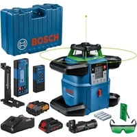 Bosch Professional Akku-Rotationslaser GRL 650 CVHG Professional, 18Volt, mit Halterung blau, Akku ProCORE18V 4,0Ah, Koffer, grüne Laserlinie