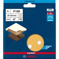 Bosch Professional Expert C470 Schleifblatt, Ø 125mm, K100 5 Stück, für Exzenterschleifer