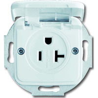 Busch-Jaeger Nema Steckdose mit Klappdeckel 3016 EUK 214 weiß, Retail