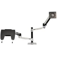 Dual-Monitorarm - Gelenkig - für Bildschirme 12 bis 24 (13,6kg) -  Verstellbarer VESA-Monitor Halterung - Tischklemme oder Tischlochmontage -  Schwarz