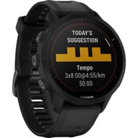 Garmin Forerunner 955 Solar, Smartwatch schwarz, 47 mm, Silikon-Armband