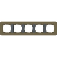 Gira Abdeckrahmen fünffach mit Trägerrahmen Soft-Touch Oberfläche braun, Retail