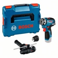 Bosch Professional Akku-Bohrschrauber GSR 12V-35 FC Professional solo, 12Volt blau/schwarz, ohne Akku und Ladegerät, mit FlexiClick Aufsätzen, L-BOXX