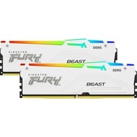 Kingston FURY DIMM 64 GB DDR5-5200 (2x 32 GB) Dual-Kit, Arbeitsspeicher weiß, KF552C36BWEAK2-64, FURY Beast RGB, AMD EXPO