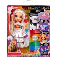 MGA Entertainment Rainbow High Watercolor & Create DIY Modepuppe - Braune Augen