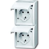 Busch-Jaeger Schutzkontakt Zweifachsteckdose weiß, Retail