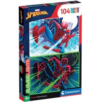 Clementoni Glowing Lights - Marvel Spiderman, Puzzle 104 Teile