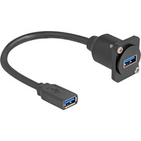 DeLOCK D-Typ USB 3.2 Gen 1 Kabel, USB-A Buchse > USB-A Buchse schwarz, 20cm