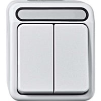 Merten Serienschalter einpolig mit Steckklemmen, Aufputz, Schutzart IP44, 10 Ampere weiß (matt), Retail