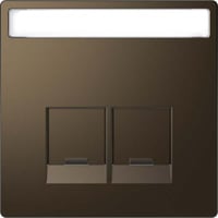 Merten Zentralplatte 2fach mit Schriftfeld und integrierten Verschlussschiebern bronze, Retail