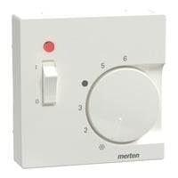 Merten Zentralplatte besonders flach für Raumtemperaturregler-Einsatz mit Schalter 534819 weiß (glänzend), Retail