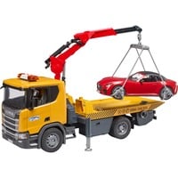 bruder Scania Super 560R Abschlepp-LKW mit Light & Sound Modul und Roadster, Modellfahrzeug