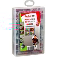 fischer Profi-Box DuoPower + Schrauben, Dübel hellgrau/rot, 160-teilig, mit Schrauben