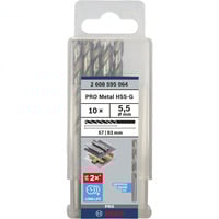 Bosch PRO Metal HSS-G Spiralbohrer, Ø 5,5mm 10 Stück, Arbeitslänge 57mm