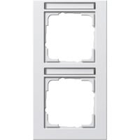 Gira Abdeckrahmen zweifach mit mattierter Oberfläche, Abdeckung weiß, Retail