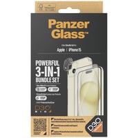 PanzerGlass Powerful 3-in-1 Set transparent/schwarz, iPhone 15