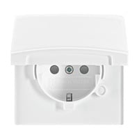 Busch-Jaeger Schutzkontakt-Steckdoseneinsatz Schuko IP44 mit erhöhtem Berührungsschutz, Unterputz weiß (glänzend), Retail