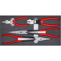 KNIPEX Zangen-Set "KFZ" 002001V16 rot/schwarz, präzise zugeschnittene Schaumstoffeinlage