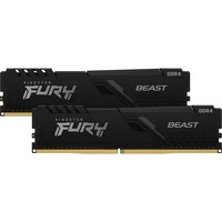 Kingston FURY DIMM 32 GB DDR4-2666 (2x 16 GB) Dual-Kit, Arbeitsspeicher schwarz, KF426C16BB1K2/32, Beast, INTEL XMP