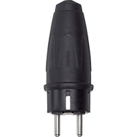 Merten Vollgummi Schutzkontaktstecker 3-polig 16 Ampere 250 Volt Typ 123851 schwarz, Retail