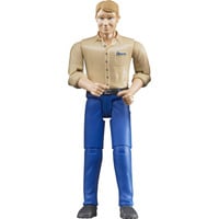 bruder 60006 Mann mit hellem Hauttyp und Hose, Spielfigur blau