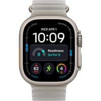 Apple Watch Ultra 4, Smartwatch Titan natur, 49 mm, Ocean Armband grau, Cellular
