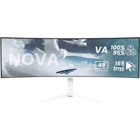 Arozzi Nova 49TUW165, Gaming-Monitor 124.5 cm (49 Zoll), weiß, UWQHD, VA, Curved, HDMI, DP, USB-C, USB-Hub, 165Hz Panel