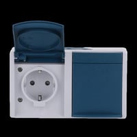 Busch-Jaeger Steckdose CEE 7/3 Typ F, 2-fach, mit erhöhtem Berührungsschutz, Aufputz, 16 Ampere, 250 Volt blau, Retail