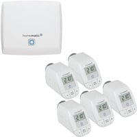 Homematic IP Starter Set Heizen + weiß, Homematic IP Access Point (HmIP-HAP), 5x Homematic IP Heizkörperthermostat - basic (HmIP-eTRV-B)