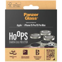 PanzerGlass Hoops Metall Kameraschutz, Schutzfolie silber, iPhone 15 Pro / 15 Max