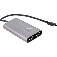 Sonnet Adapter Thunderbolt 3 > Dual DisplayPort grau/schwarz, 30cm