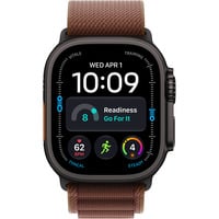 Apple Watch Ultra 4, Smartwatch Titan natur, 49 mm, Alpine Loop Burgunder M, Cellular