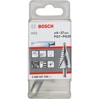 Bosch Professional HSS-Stufenbohrer, Ø 6mm - Ø 37mm, PG7 - PG29 12 Stufen, mit Spiralnut