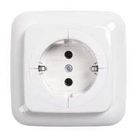 Busch-Jaeger Steckdose mit erhöhtem Berührungsschutz und Steckanschluss weiß, Retail