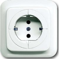 Busch-Jaeger Steckdose mit erhöhtem Berührungsschutz und Steckanschluss weiß, Retail