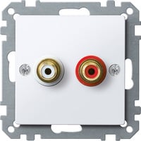 Merten Steckdose mit Audio Anschluss mit zwei Chinch-Steckbuchsen weiß, Retail