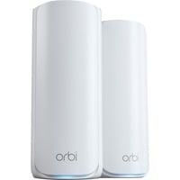 Netgear ORBI RBE772-100EUS WIFI 7 MESH Zusatzsatellit 2er Set, Mesh Access Point weiß, Tri-Band WiFi 7