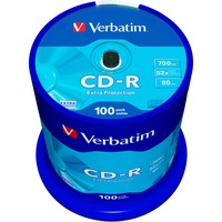 Verbatim CD-R 700 MB, CD-Rohlinge 52fach, 100 Stück