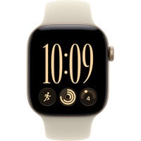 Apple Watch Series 12, Smartwatch gold, Aluminium, 42 mm, Sportarmband Sand M/L